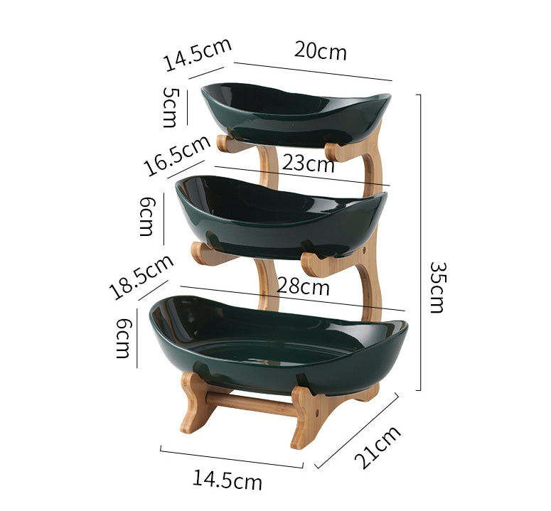 Multi-layer Fruit Tray for Living Room Coffee Table, Front Desk Display for Tea Snacks