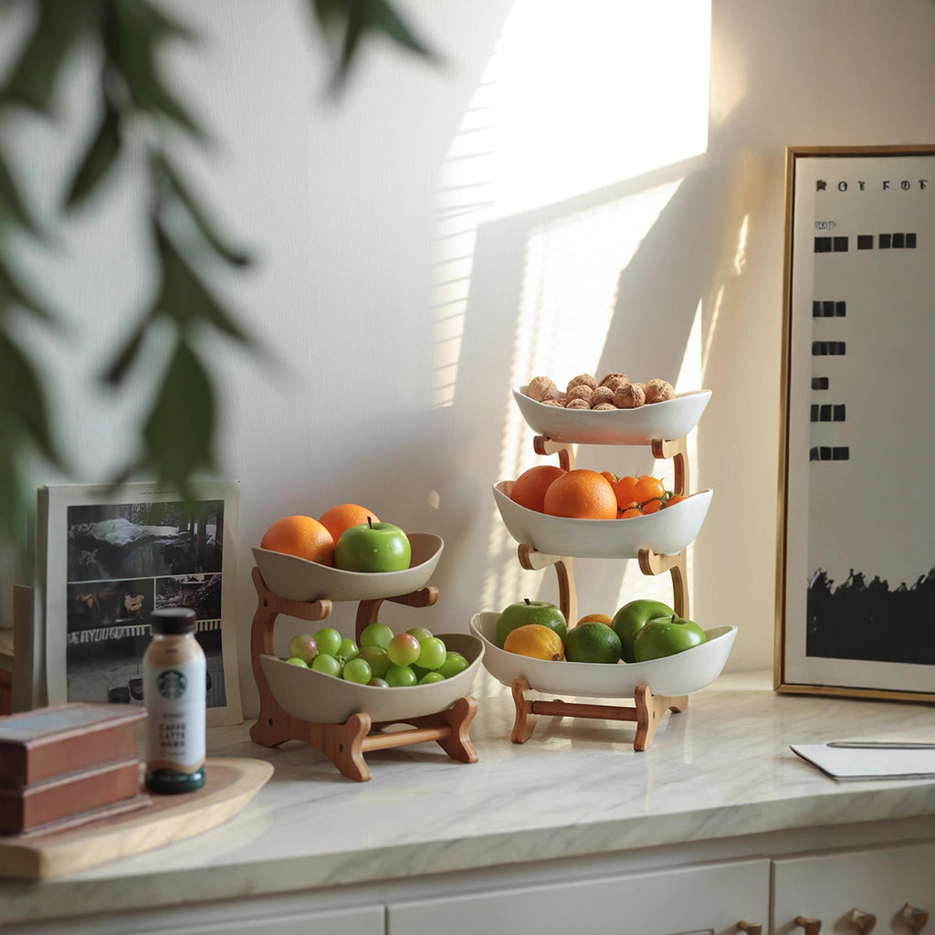 Multi-layer Fruit Tray for Living Room Coffee Table, Front Desk Display for Tea Snacks
