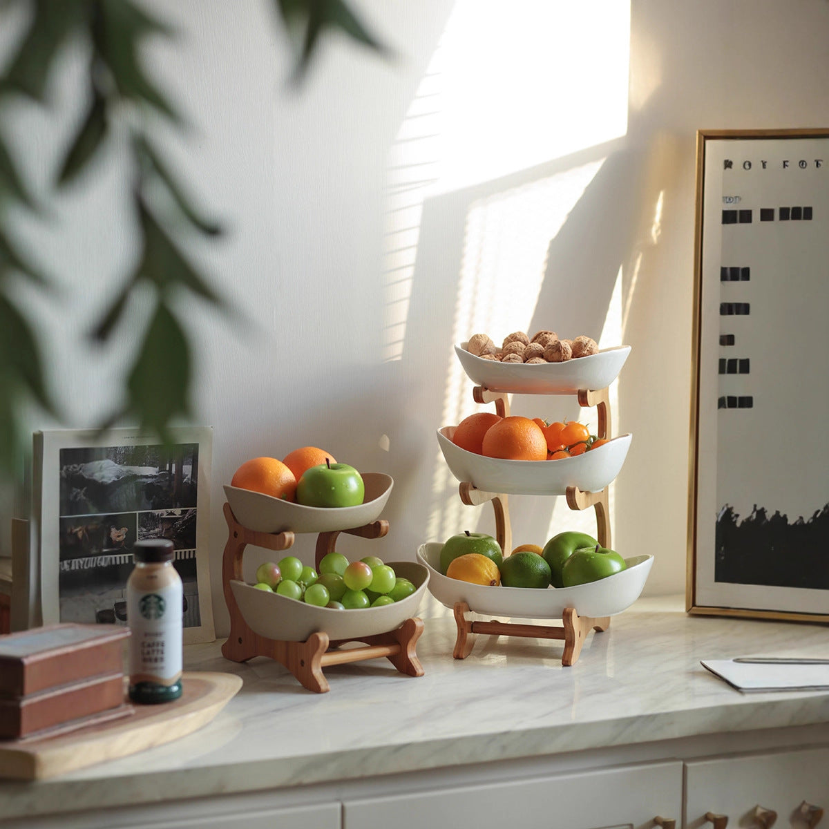 Multi-layer Fruit Tray for Living Room Coffee Table, Front Desk Display for Tea Snacks
