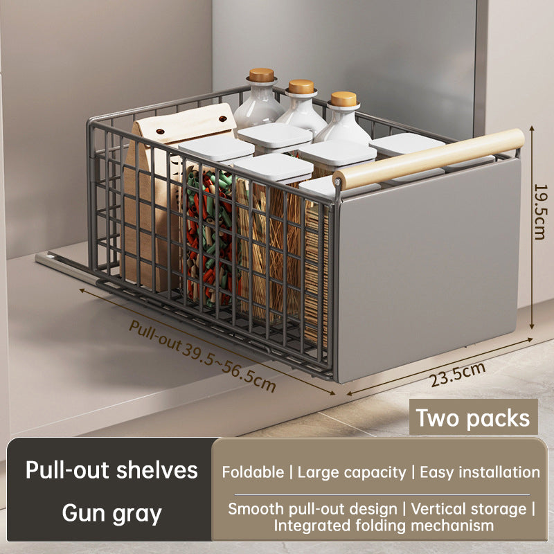 New Kitchen Pull-Out Cabinet Organizer, Sliding Rail Drawer for Spice and Bottle Storage