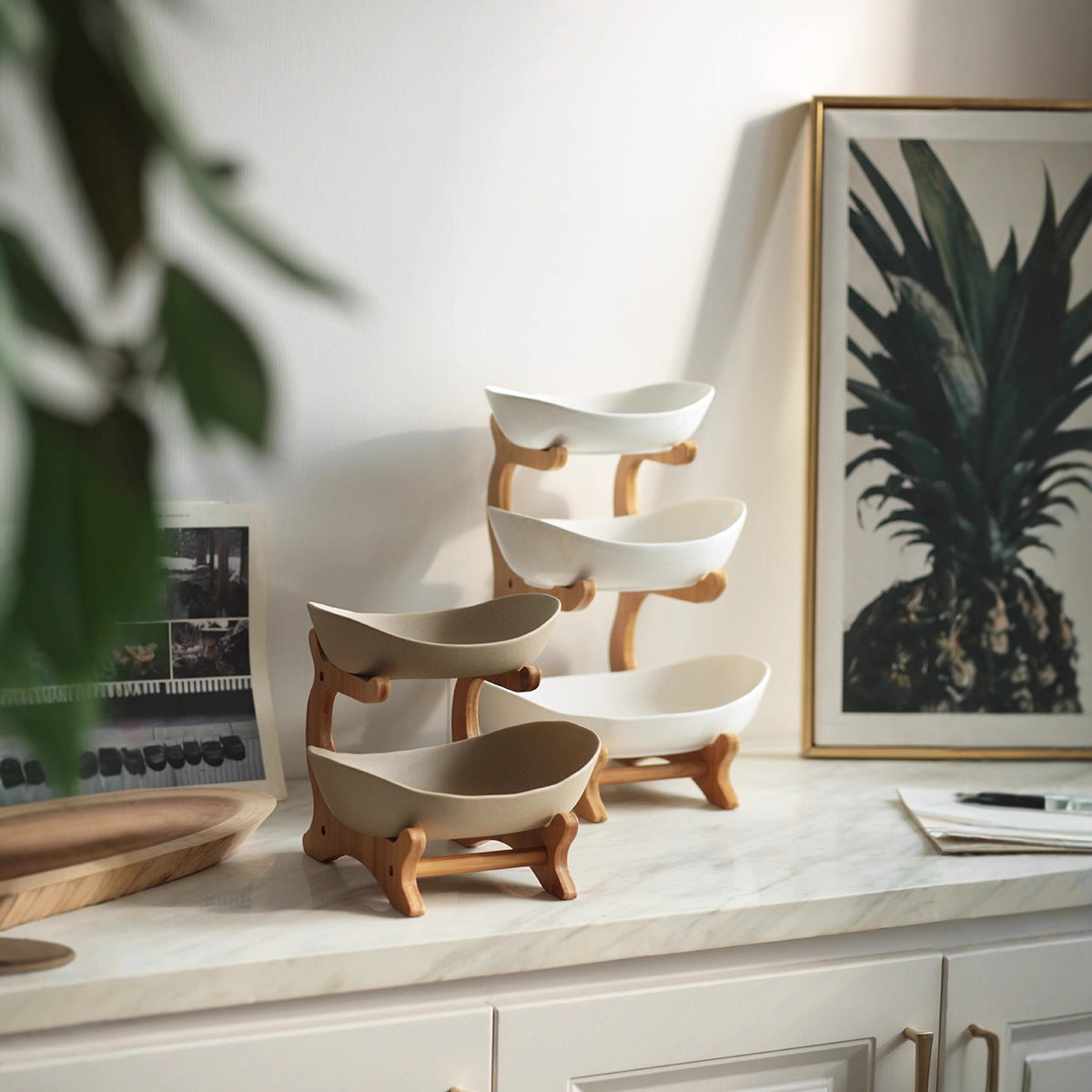 Multi-layer Fruit Tray for Living Room Coffee Table, Front Desk Display for Tea Snacks